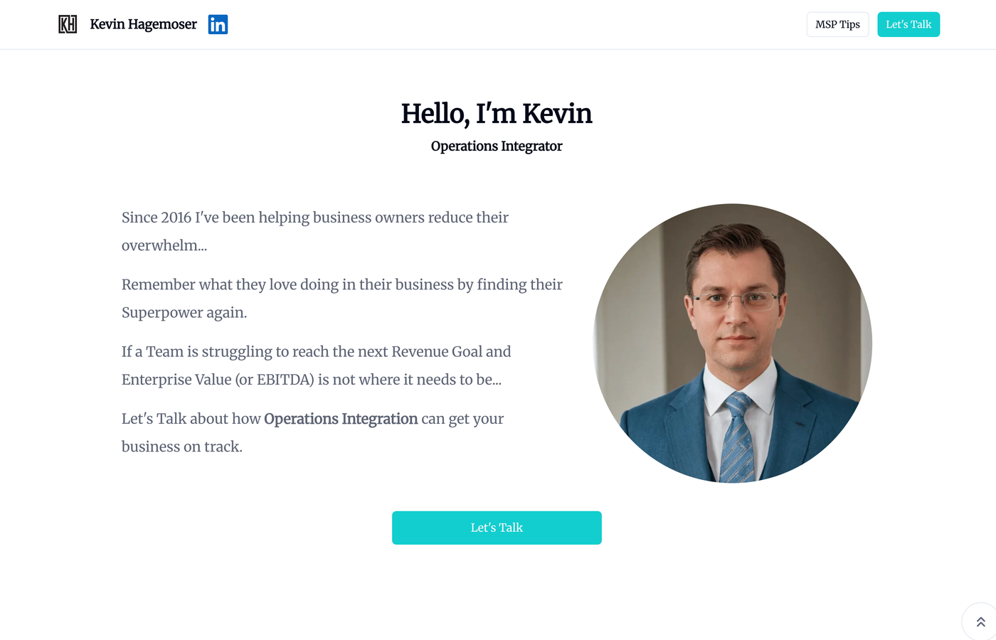 Screenshot preview of the Kevin Hagemoser website homepage.
